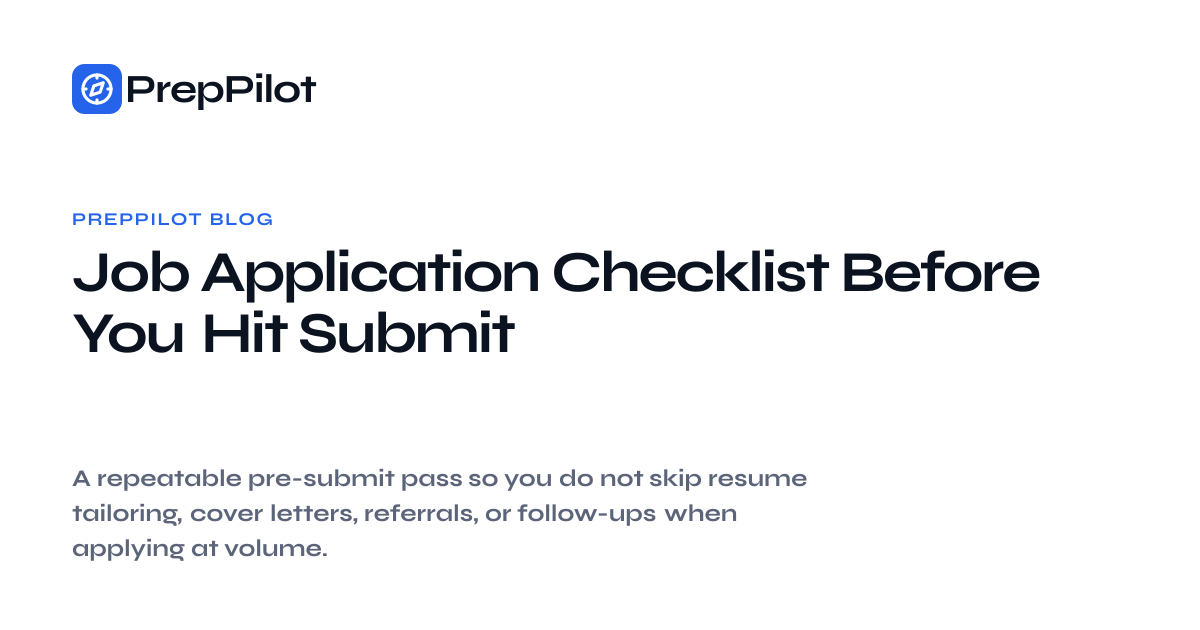 Job Application Checklist Before You Hit Submit · PrepPilot
