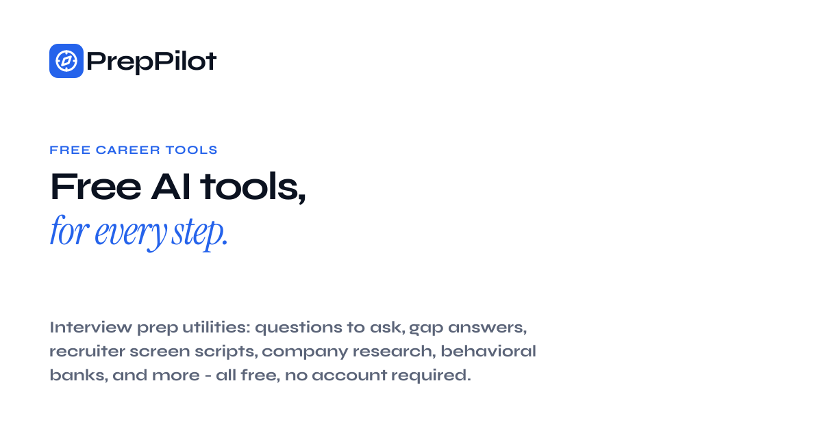Free Career Tools · PrepPilot